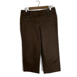 Ann Taylor Sz 6 Lindsay Cropped Dress Pants Stretch Career Brown
